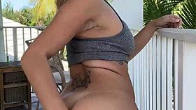 luna luxe enjoys solo masturbation on sunny balcony