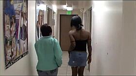 ebony lesbians lick and fuck in amateur scene