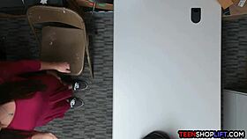 A lingerie thief gets caught stripping and fucked by security in this amateur reality