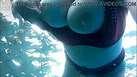 Naughty milf mariaold flashes her huge boobs.