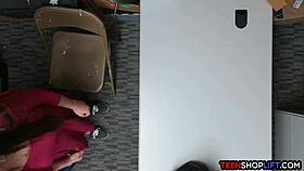 A lingerie thief gets caught stripping and fucked by security in this amateur reality