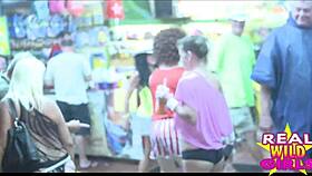 slutty street flashing at fantasy fest party