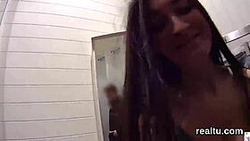 Enchanting Czech teen seduced in the mall and filmed in POV