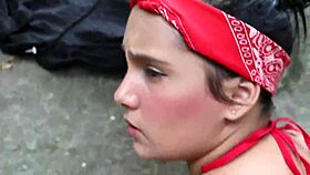 Stepsister Gives Blowjob at the River.