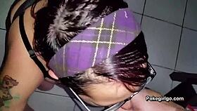 Amateur babe has sex and cums in mouth on webcam