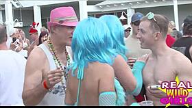 slutty street flashing at fantasy fest party