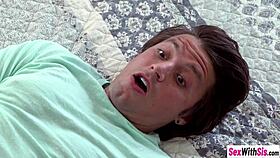 Blonde stepsister practices CPR on her stepbro and gets fucked?