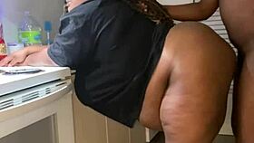 the chubby cute bbw enjoys a late-night treat with her big tits