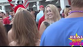 slutty street flashing at fantasy fest party