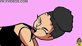 Intense emotions build as cum lands on big black booty in doggystyle