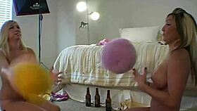 Lesbian Playing Ball Nude Photoshoot