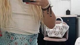 Alina enjoys a relaxing shower