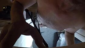 annie archer gets wet in the shower from a pov angle.