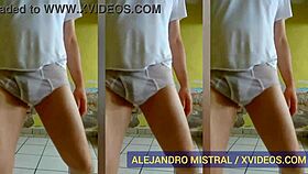 hombre gay bailando en ropa interior blanca mojada trusas calzoncillos calientes alejandro mistral