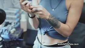 Girlfriend caught giving blowjob to cock at tattoo studio in reality pov