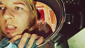 stepsister stuck in washing machine, i helped with my cock 😜