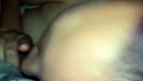 Woman sucks big black cock until cumshot in this scene