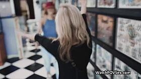 Girlfriend caught giving blowjob to cock at tattoo studio in reality pov