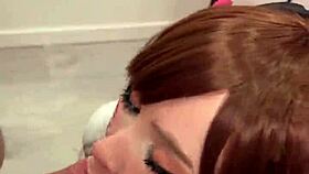 tiktoker girl cosplays d va and intensely sucks dick till facial