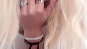 Alina enjoys a relaxing shower