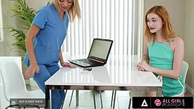 Redhead College Teen 18+ Gets Oiled Pussy Massage From Tiffany Watson!