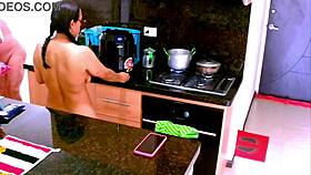 surprise in the kitchen with kissing and big cock instructions