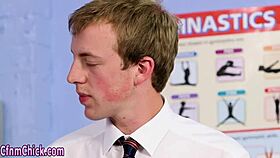 Watch classy babes humiliate and stroke the dork