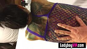 Cute Faced Asian Shemale Handcuffed For Rough Blowjob