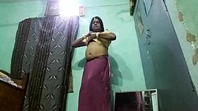 Indian Shemale Kanchan Sahoo Slowly Removes Saree Revealing Ladyboy Body