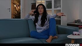 Zuzu Sweet dominates solo play with fierce shemale action in futanari style.