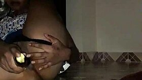 My asshole gets juicy when fucking with an eggplant, feeling every thrust.