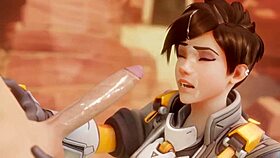 Tracer experiences thrilling blowjob bet payoff