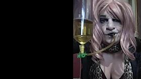 Shy Crossdresser Craves Pee Swallows