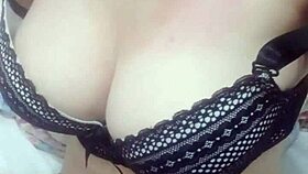 Beautiful woman with big tits in homemade setting