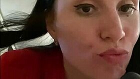 Girl sucking virtual cock