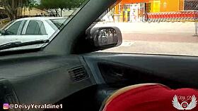 Deisyyeraldine flashes her big ass and tits while driving around the city.
