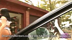 Sexy Dee washes my car with her big tits.