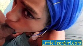 Ebony Teen Gets Rough Deepthroat Blowjob From Angry Step Dad