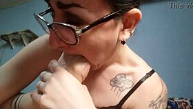 i feel so aroused licking those tattooed feet with piercings, moaning wetly