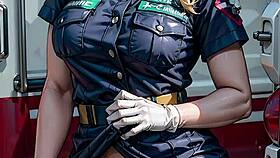 i’m obsessed with this AI blonde EMT flashing her pussy in public