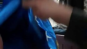 YOUNG REDHEAD IN COSPLAY COSTUME PERFORMS