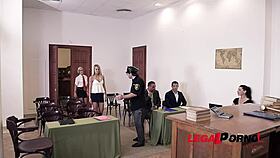 Sexy Lawyer Helena Valentine Negotiates Dp At Court With Horny Babe Aisha Gp362