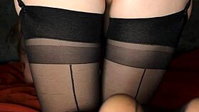 my slutty girl took cock in her ass in stockings