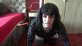 Bisexual Crossdresser Mark Wright Backs Up On A Dildo Then Rides It And Gives It A Blowjob Twice