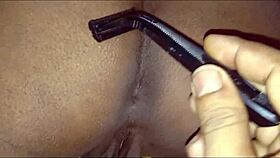 my indian wife's pubic hair cutting session