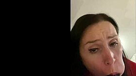 Girl sucking virtual cock