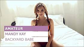 mandy kay does a sexy striptease in the backyard, ripping her clothes off 😘