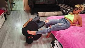 foot worship for a blonde mature woman, fetish and devoted
