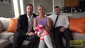 Busty blonde milf Dee Williams gets roughly destroyed in submissive bondage