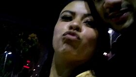 Brazilian babe gives crazy deep throat blowjob in city center!